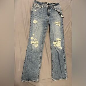 Unbothered Queen Ripped Straight Leg Jeans